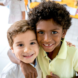 two boys smiling