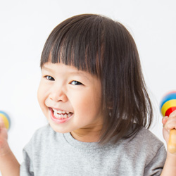 little girl smiling
