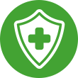 health icon on a badge