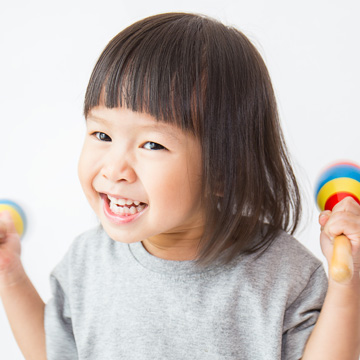 little girl smiling